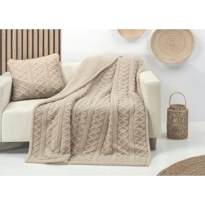 PLAID LAZOS C/BEIG - 130x160cm