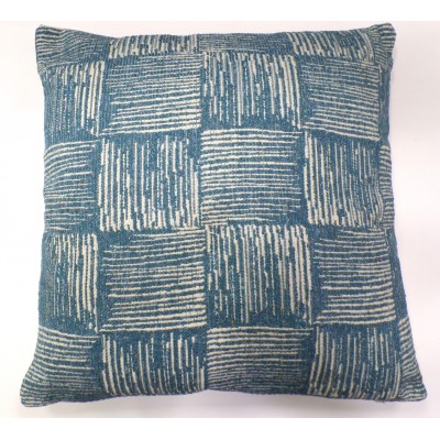 COJÍN CHENILLA C/AZUL 45x45