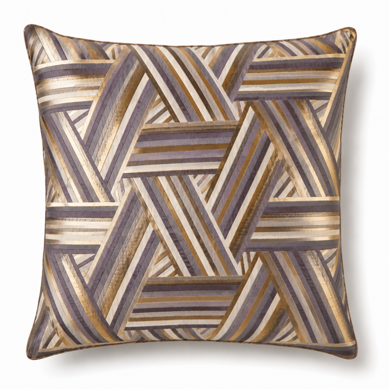 COJÍN ENTRELAZADO C/MARRÓN 45x45