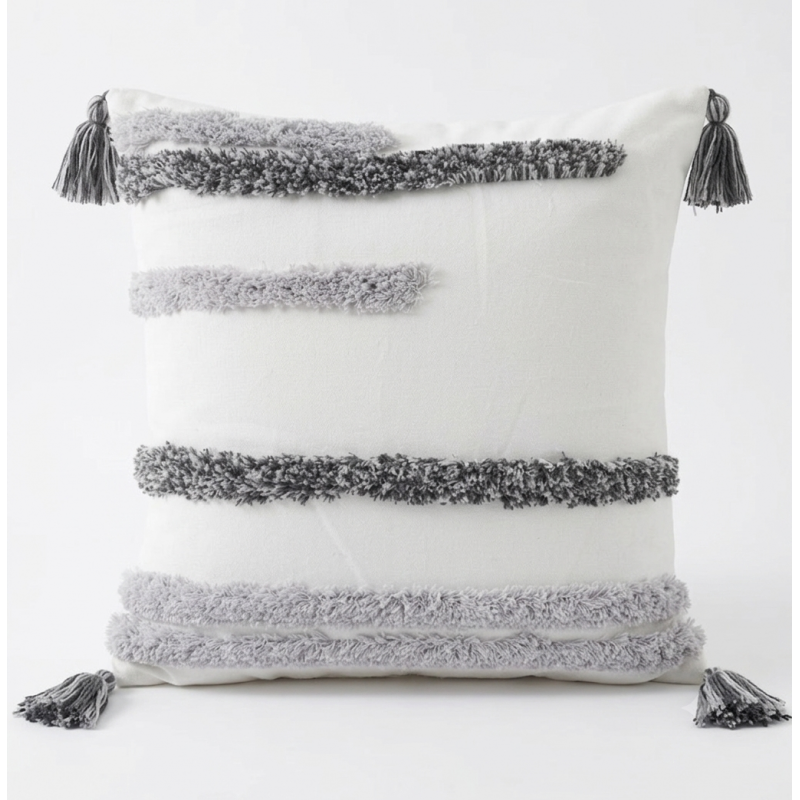 FUNDA COJÍN GUIZA C/GRIS 45x45