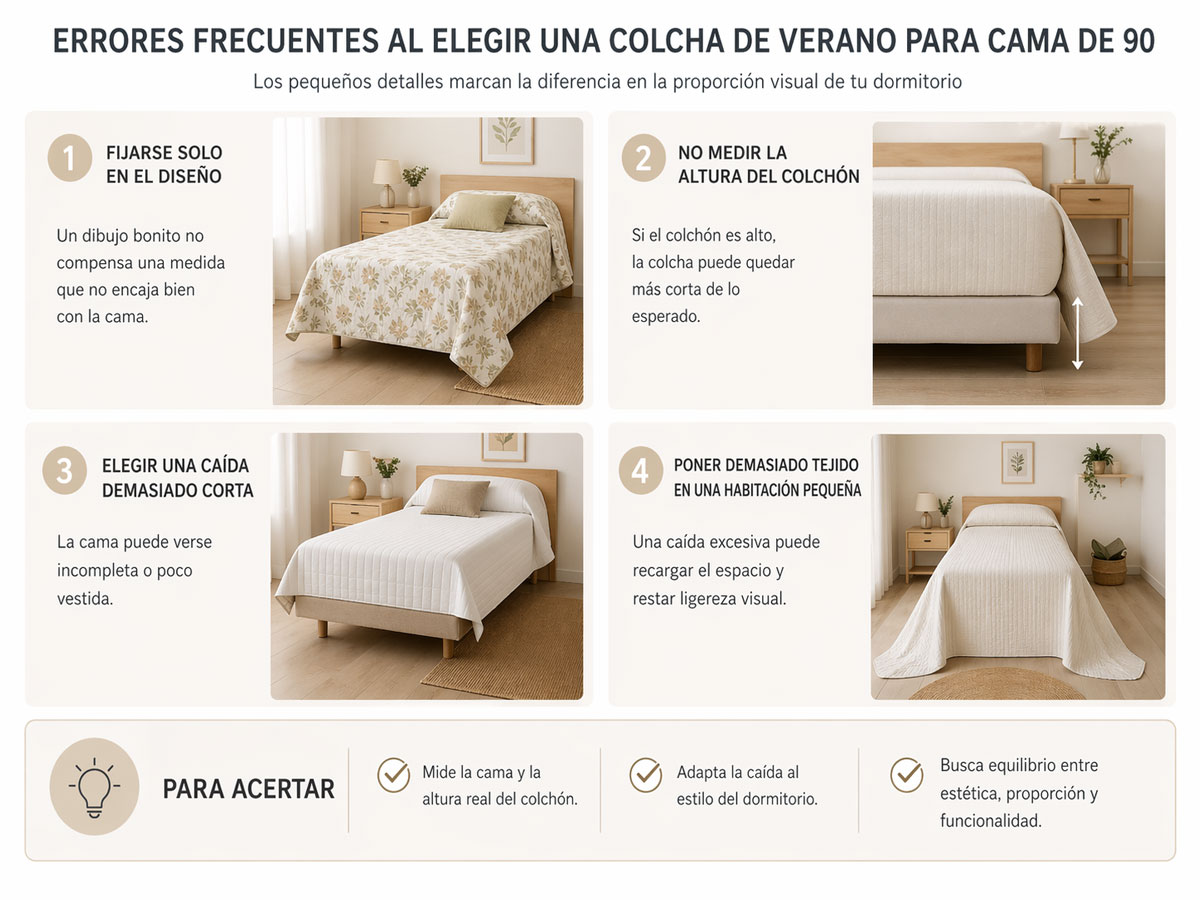 Cómo medir una cama de 90 antes de elegir una colcha de verano